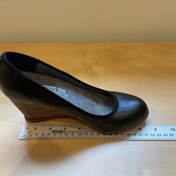 Dr. Scholls Womens Penelope style Black leather shoes Wedge heeled Memory Foam 7 - Picture 11 of 15